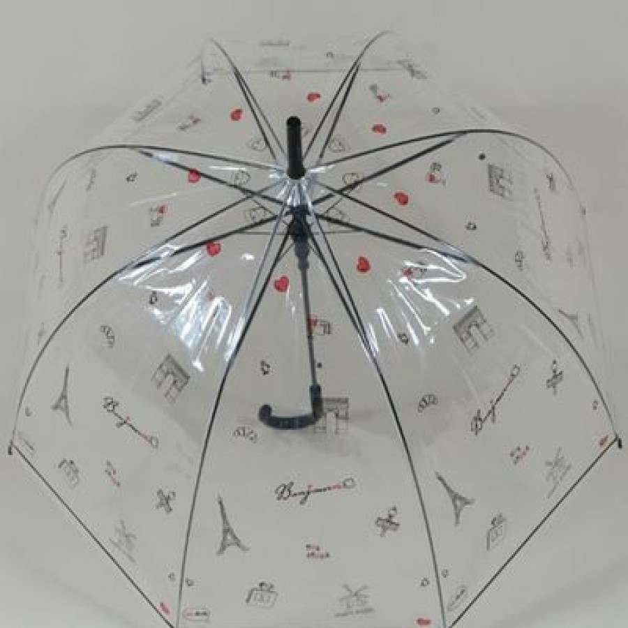 Parapluie Transparent Susino | Parapluie Transparent Bonjour Paris