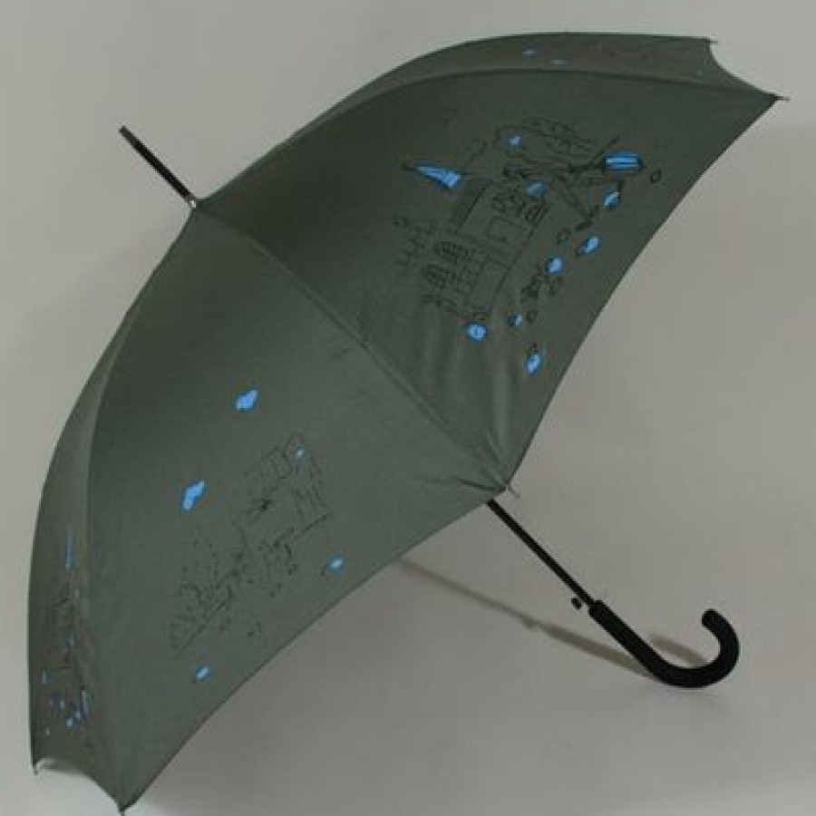 Parapluie Droit CaptainParapluie | Parapluie Tendance L'Esquisse Verte