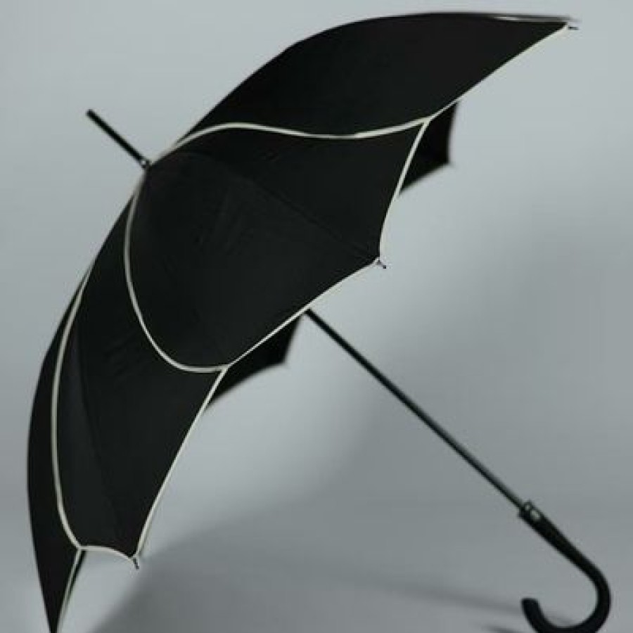 Parapluie Droit Pierre Cardin | Parapluie Noir En Forme D'Etoile