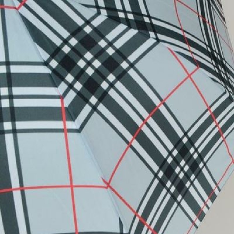 Parapluie Droit Happy Rain | Parapluie Tartan Gris Clair