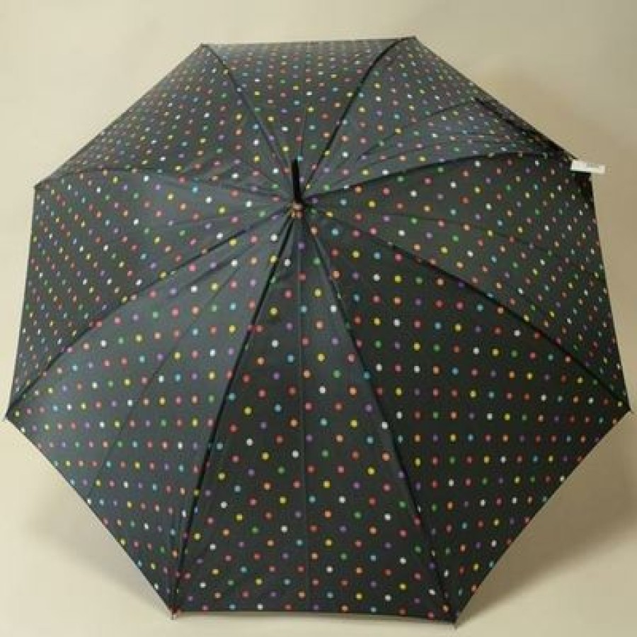 Parapluie Droit CaptainParapluie | Parapluie Noir A Pois Colores