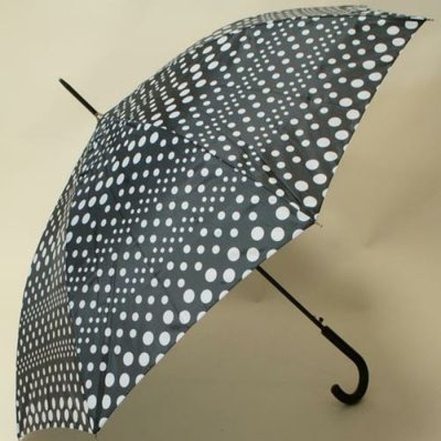 Parapluie Droit CaptainParapluie | Parapluie Noir A Pois Blancs