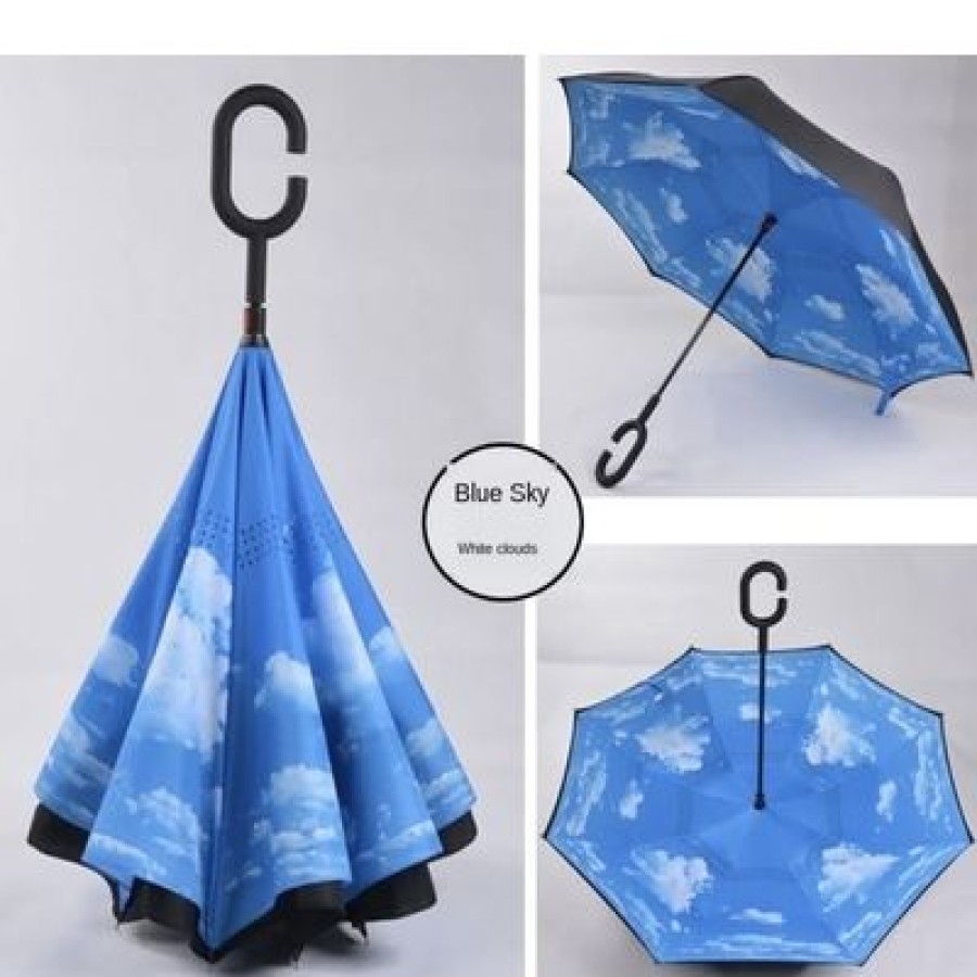 Parapluie Droit CaptainParapluie | Parapluie Ouverture Inversee Blue Sky