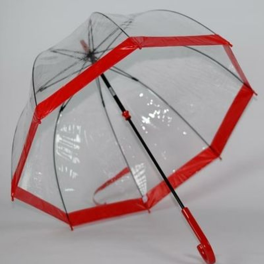 Parapluie Transparent Fulton | Parapluie Transparent Mariage Rouge