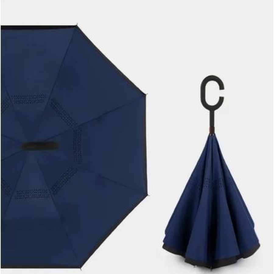 Parapluie Droit CaptainParapluie | Parapluie Homme Inverse Marine