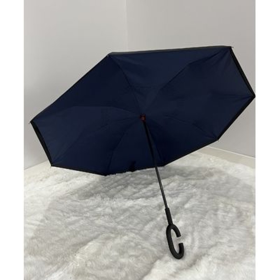 Parapluie Droit CaptainParapluie | Parapluie Homme Inverse Marine