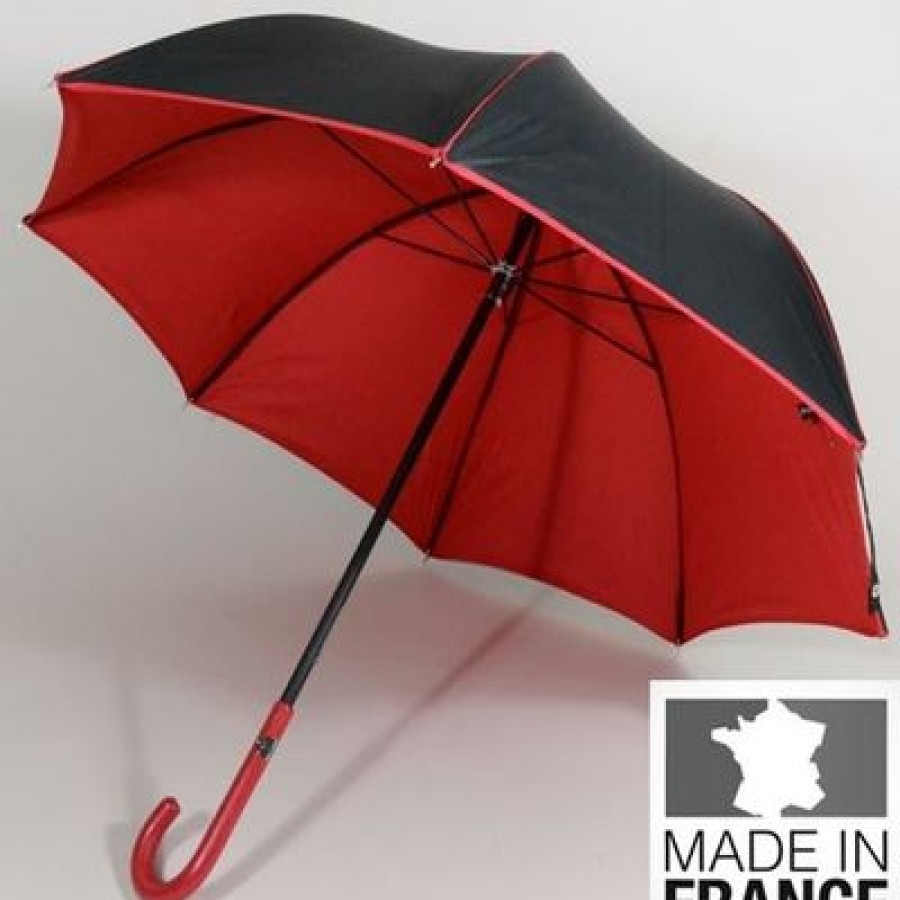 Parapluie Droit ParapluieParis | Parapluie Tres Chic Le Rouge Et Noir