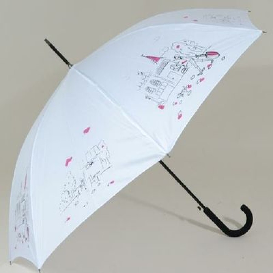 Parapluie Droit CaptainParapluie | Parapluie Femme Blanc L'Esquisse