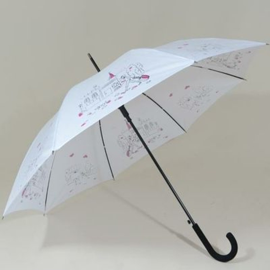 Parapluie Droit CaptainParapluie | Parapluie Femme Blanc L'Esquisse