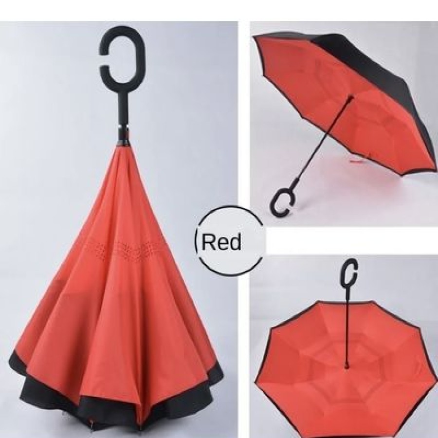 Parapluie Droit CaptainParapluie | Parapluie Inverse Rouge