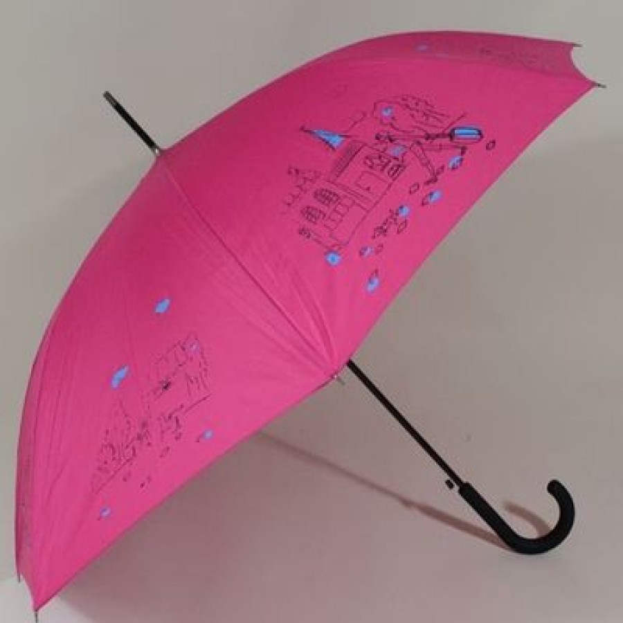 Parapluie Droit CaptainParapluie | Parapluie Pour Femme L'Esquisse Fuschia