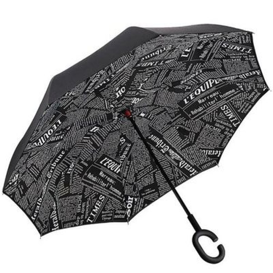 Parapluie Droit CaptainParapluie | Parapluie Inverse Style Newspaper