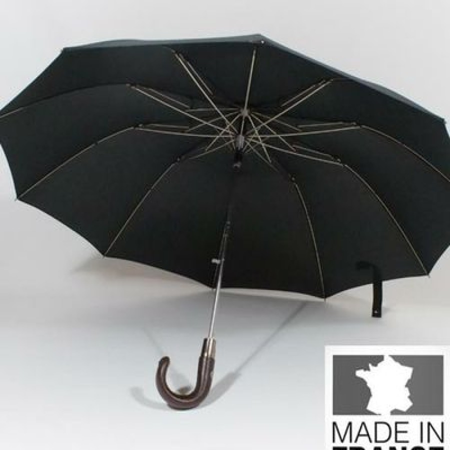 Parapluie Pliant Pierre Vaux | Parapluie Pliant En Cuir Chocolat