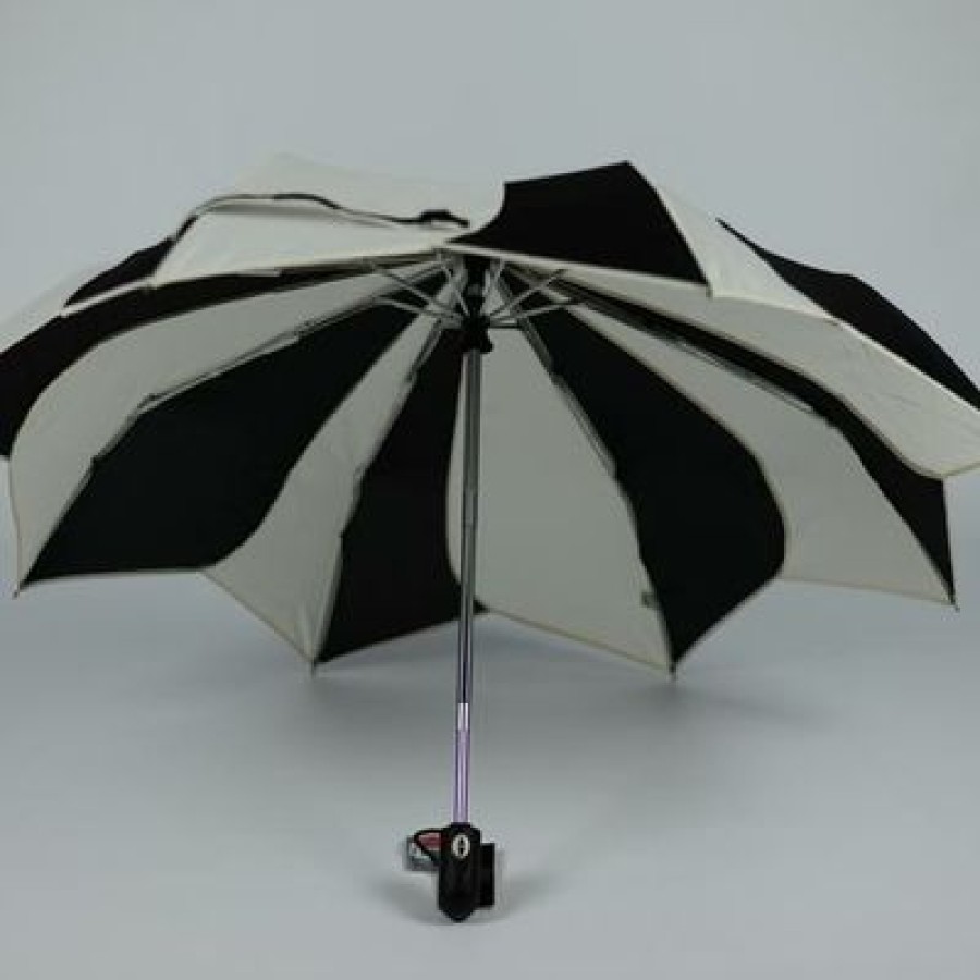 Parapluie Pliant Pierre Cardin | Le Mini Sunflower Noir Et Blanc