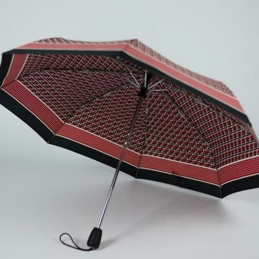 Parapluie Pliant Pierre Cardin | Mini Parapluie Tissu A Damiers Rouge