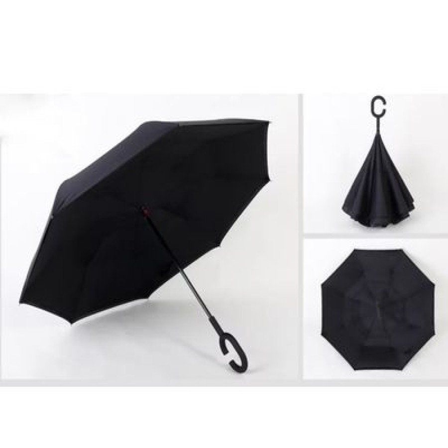 Parapluie Droit CaptainParapluie | Parapluie Inverse Tendance De Couleur Noire