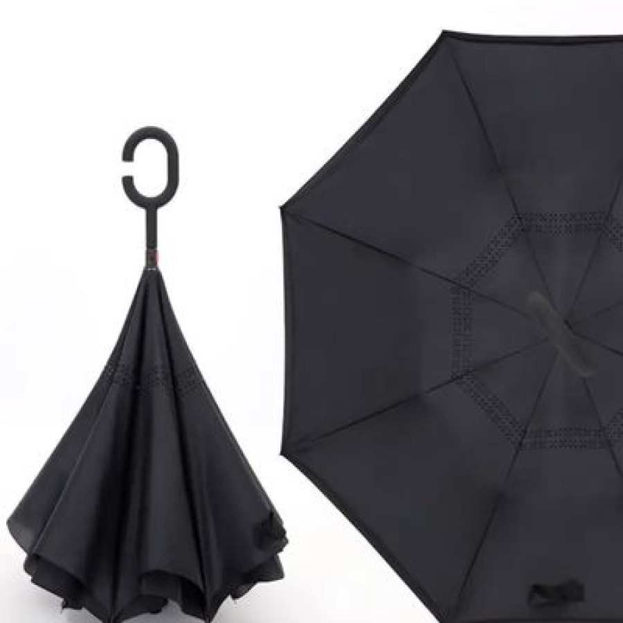 Parapluie Droit CaptainParapluie | Parapluie Inverse Tendance De Couleur Noire